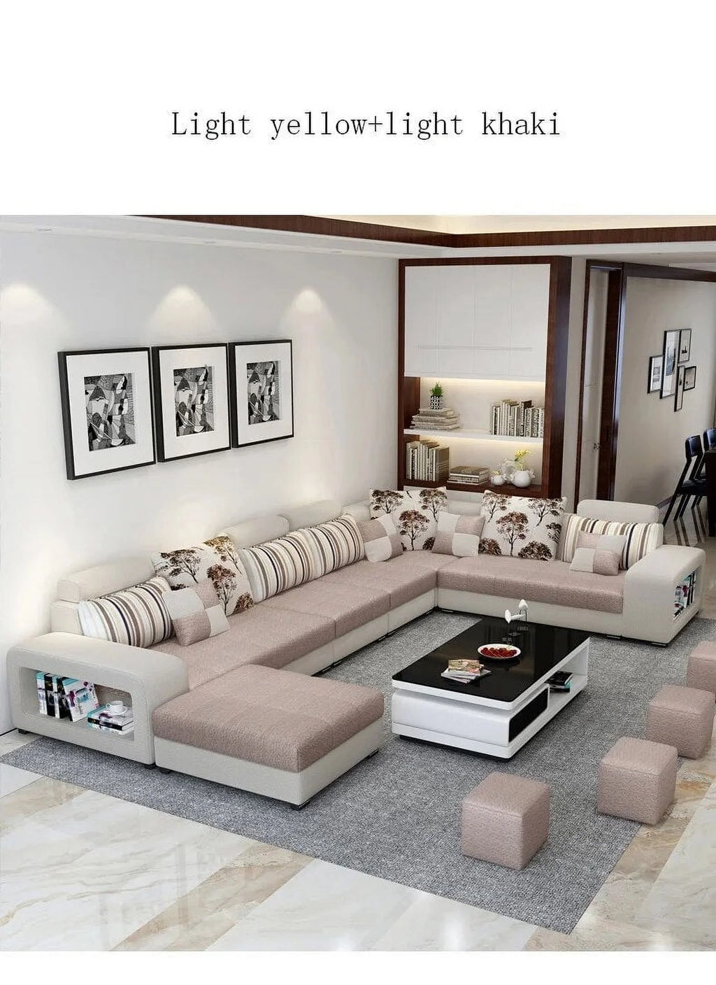 Modern Fabric Sectional Sofa Set V4214