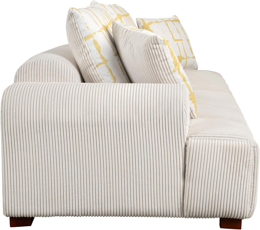 Oversized Corduroy Modular Sectional Sofa with 4 Pillows M2323
