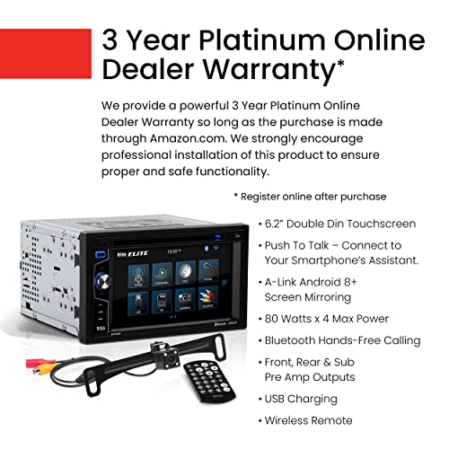 6.2 Inch Double Din Touchscreen Car Stereo System X77774