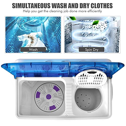 Compact Twin Tub Portable Washing Machine (Grey+White) Z59850