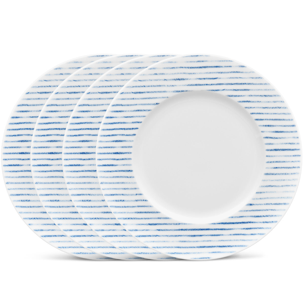Set of 4 Blue Salad Plates F4077