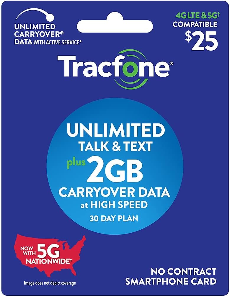 $25 Unlimited Talk Text 2GB Data 30 Day Smartphone Plan I7246