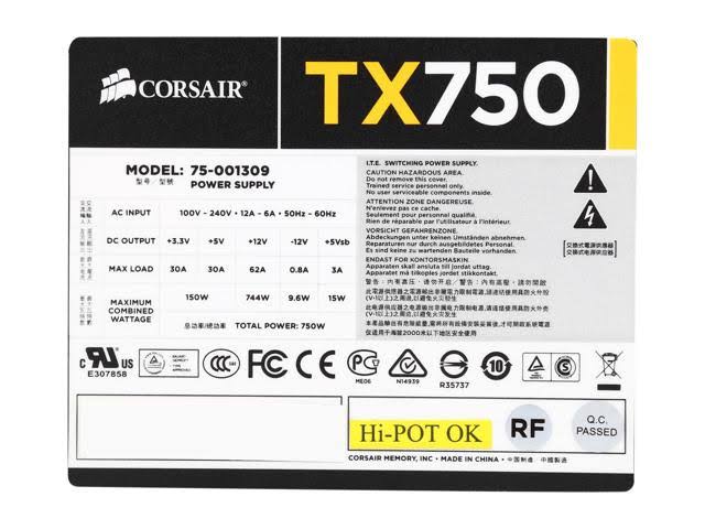 750 Watt Bronze Certified Power Supply L699