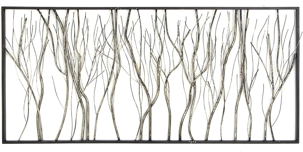 Silver Metal Wall Sculpture 48 x 22 Inch G3472