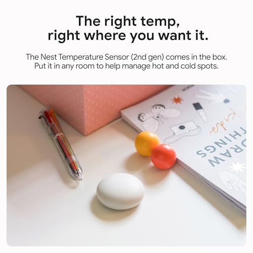 Polished Obsidian Smart Thermostat with Temperature Sensor P112364