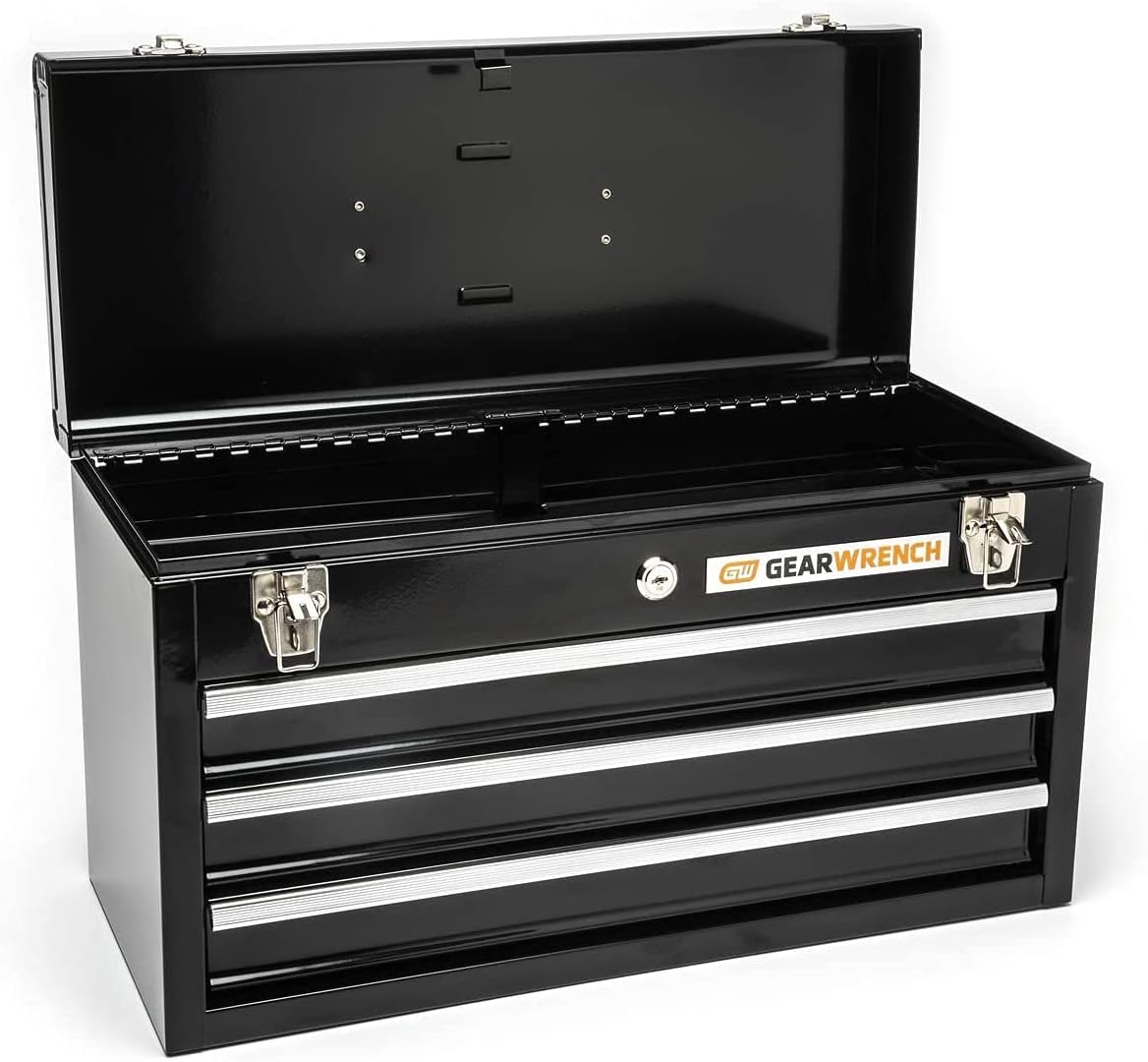 20inch 3 Drawer Steel Tool Box Black Q722