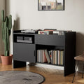 White Record Cabinet with Vinyl Storage U8661