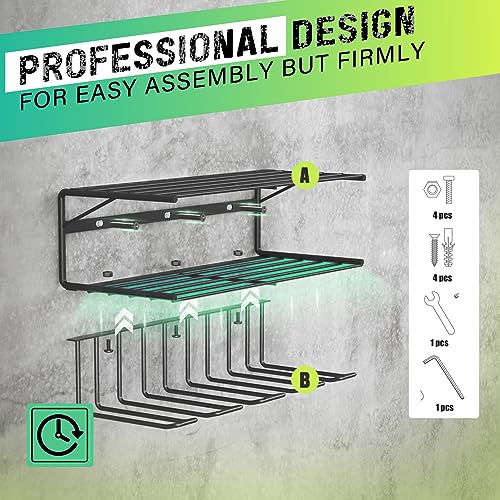 3 Layers Wall Mounted Power Tool Organizer with 4 Drill Holders (2 Pack) V621