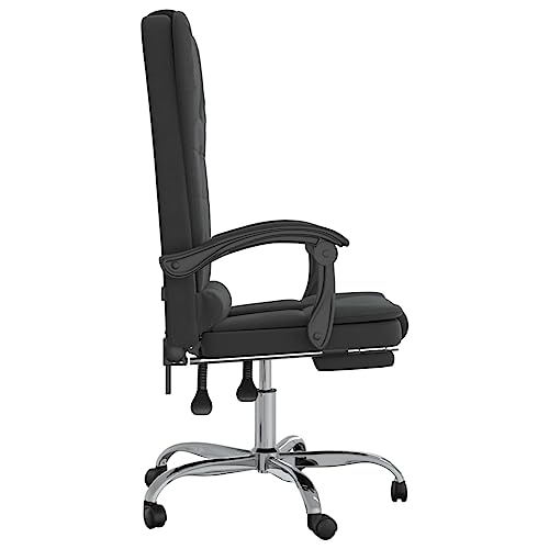 Black Velvet Massage Reclining Office Chair K258344
