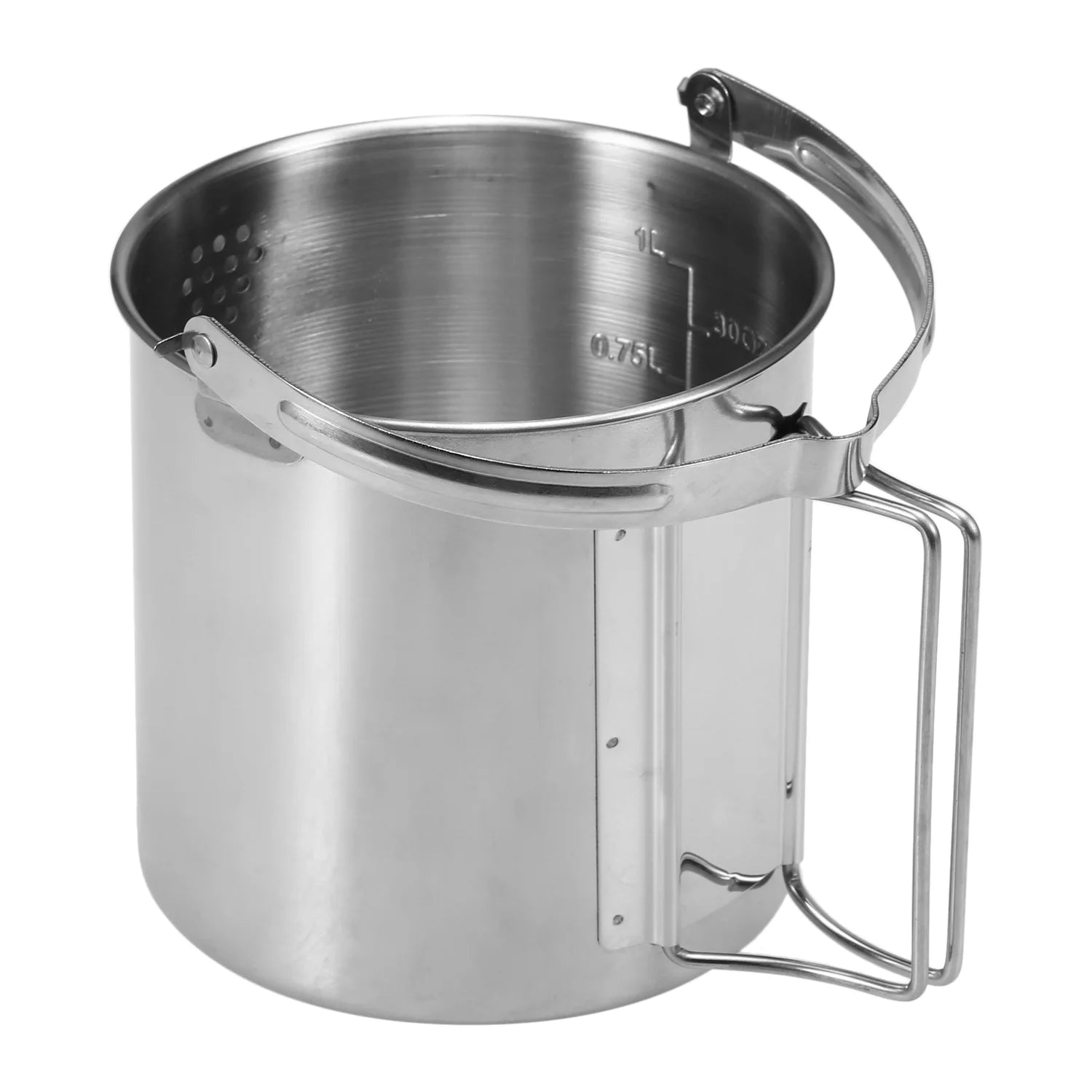 1L Stainless Steel Cooking Pot with Foldable Handle A50102