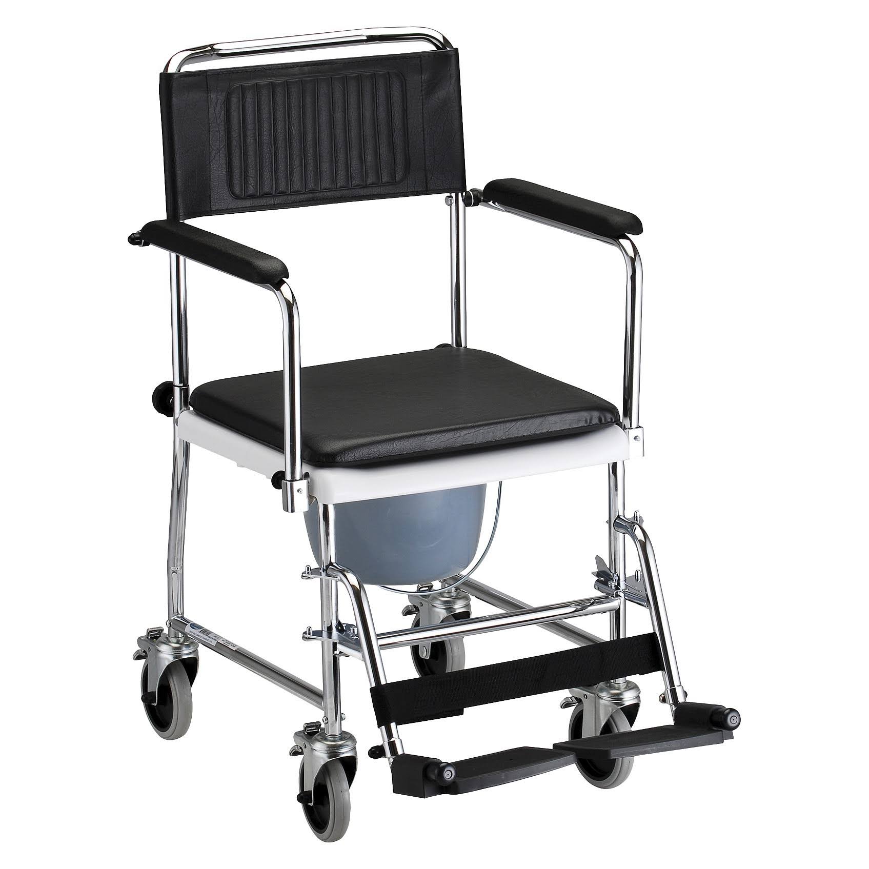 Black Drop Arm Transport Chair Commode D3939