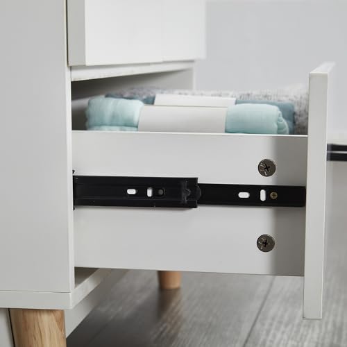 White 2 Door 2 Drawer Wood Wardrobe Cabinet 31.5" L x 20.3" W x 74" H R506