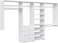 White Wall Mounted Closet Storage Organizer with Shelves and Drawers T8456