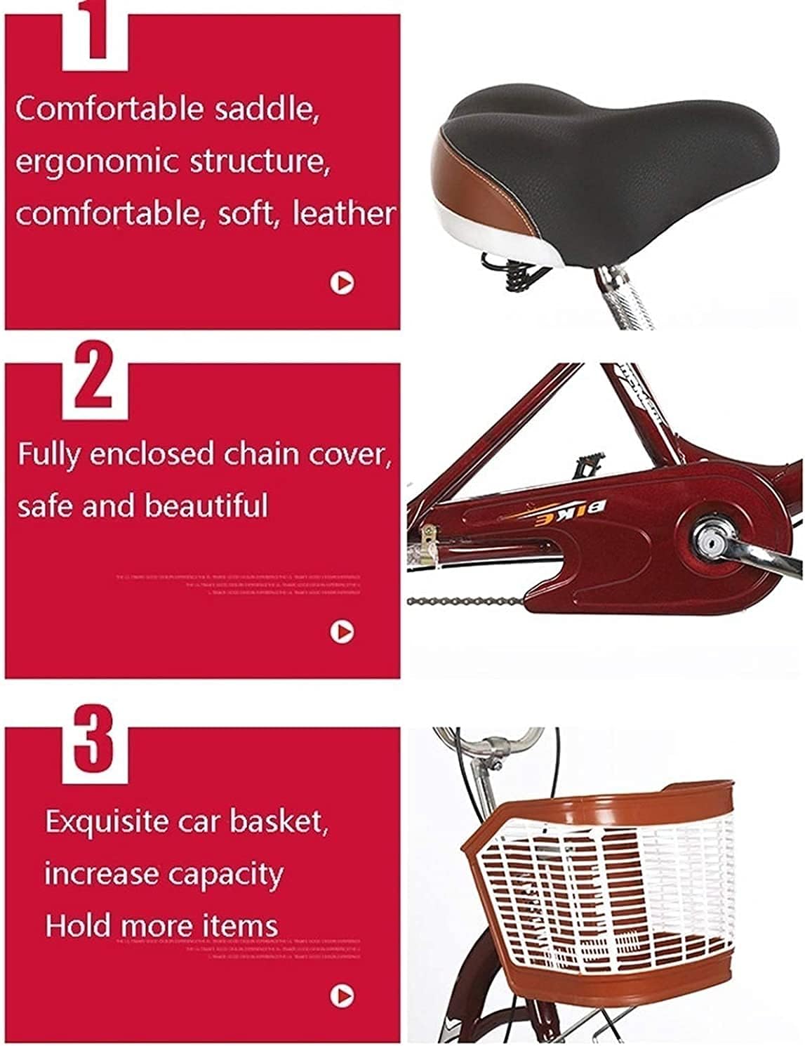 20 Inch Single Speed Adult Tricycle with Large Basket T331