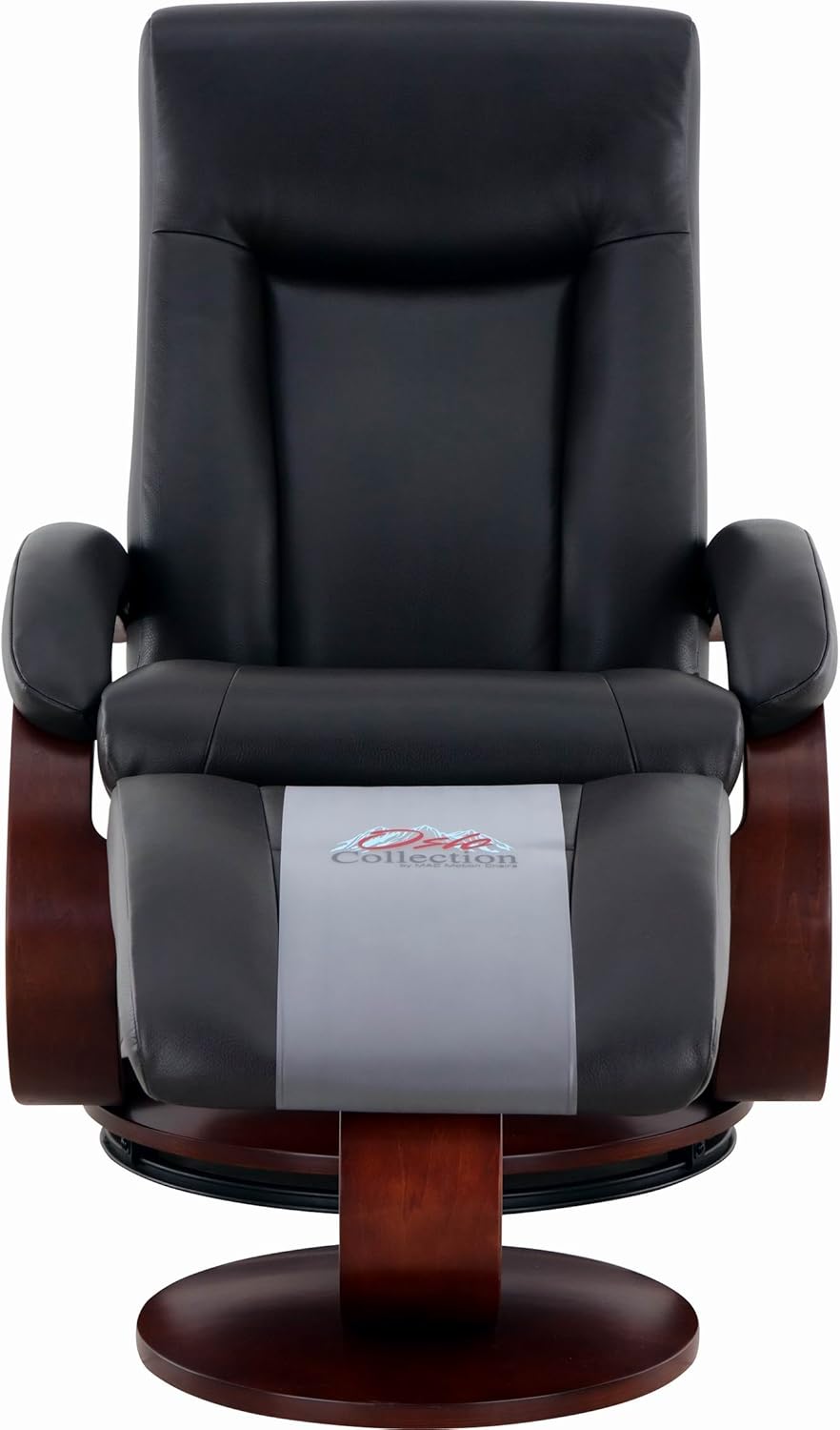 Black Top Grain Leather Recliner and Ottoman Y8201