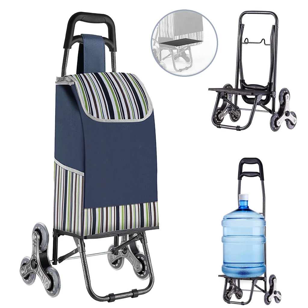 Blue Heavy Duty Folding Shopping Cart with Wheels Z25583