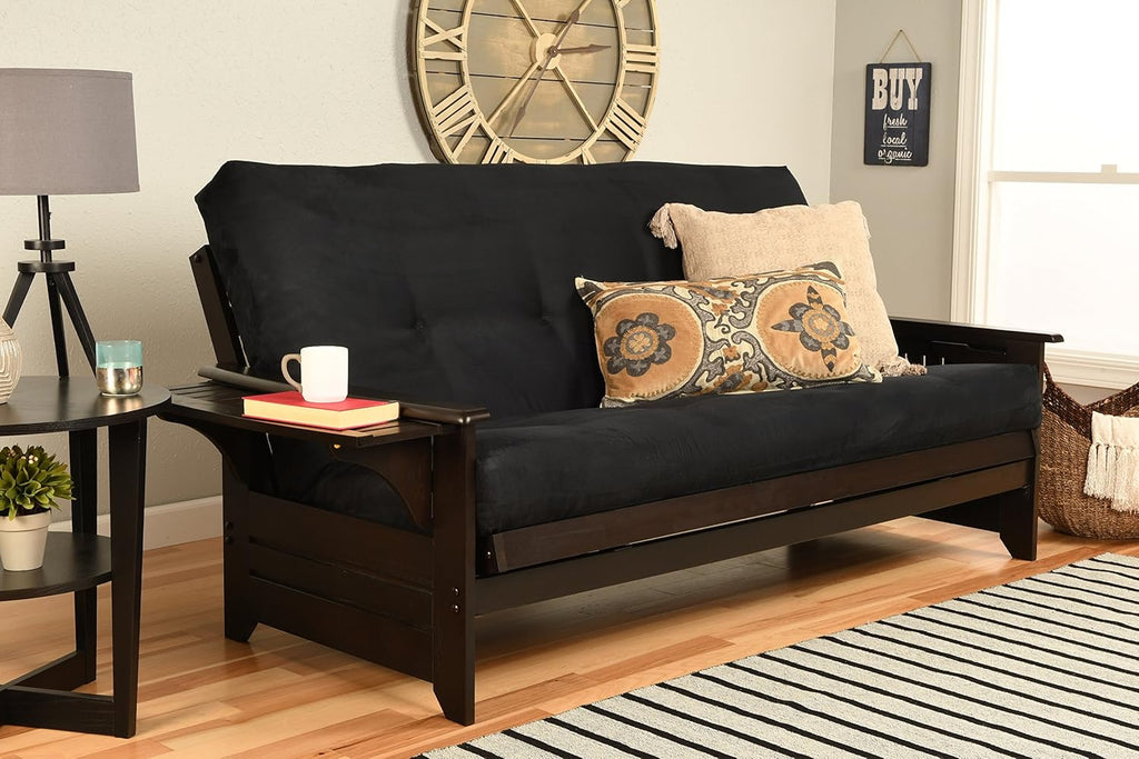 Full Suede Black Futon A80971