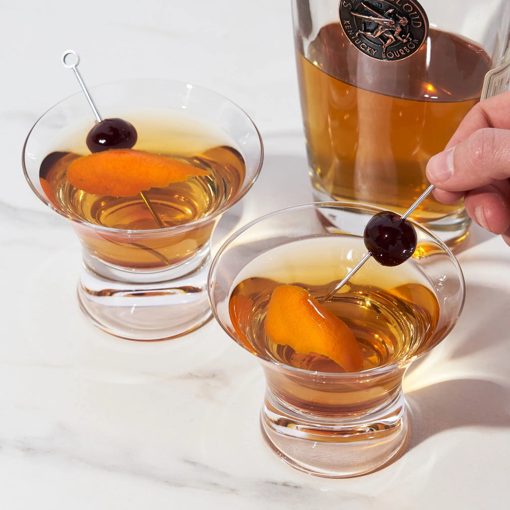 Heavy Base Crystal Manhattan Glasses Cocktail Glass Set J91485