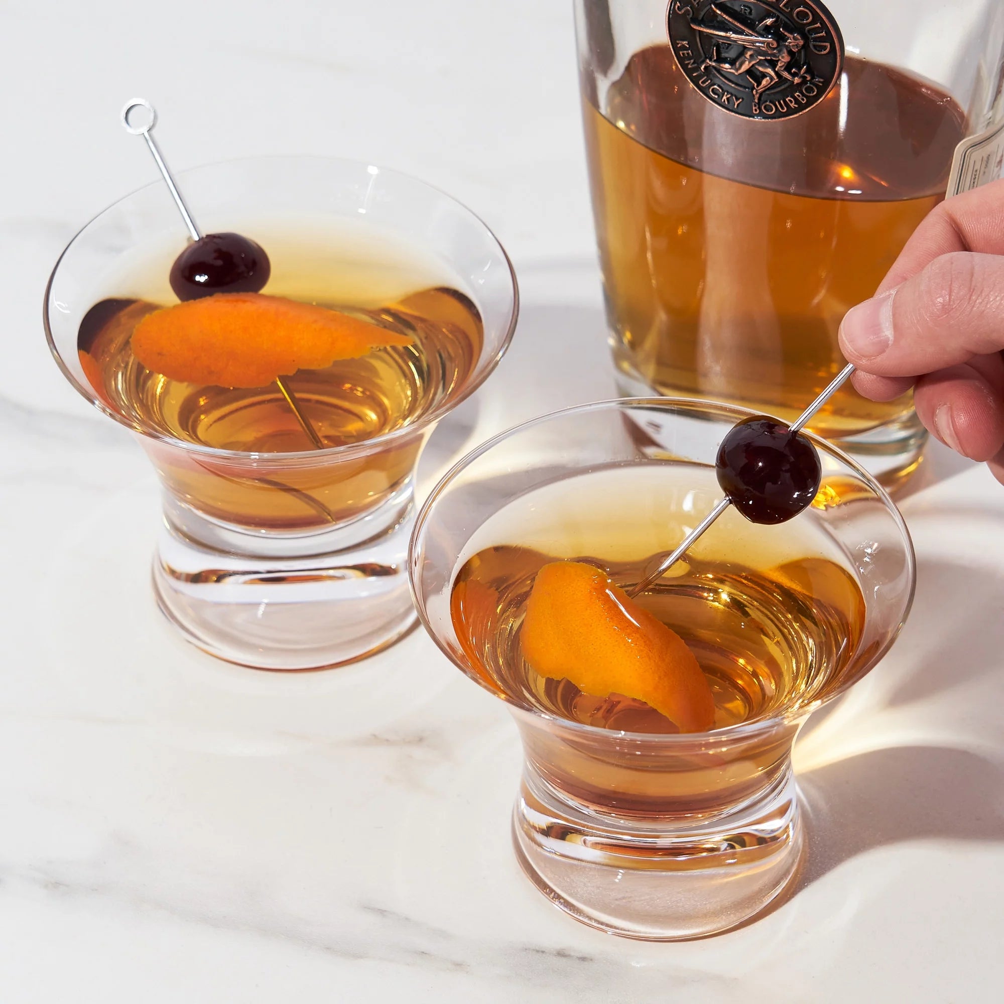 Heavy Base Crystal Manhattan Glasses Cocktail Glass Set J91485