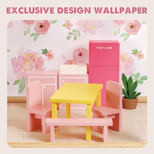6 Rooms Wooden Dollhouse with 31Pcs Furniture Accessories G3773