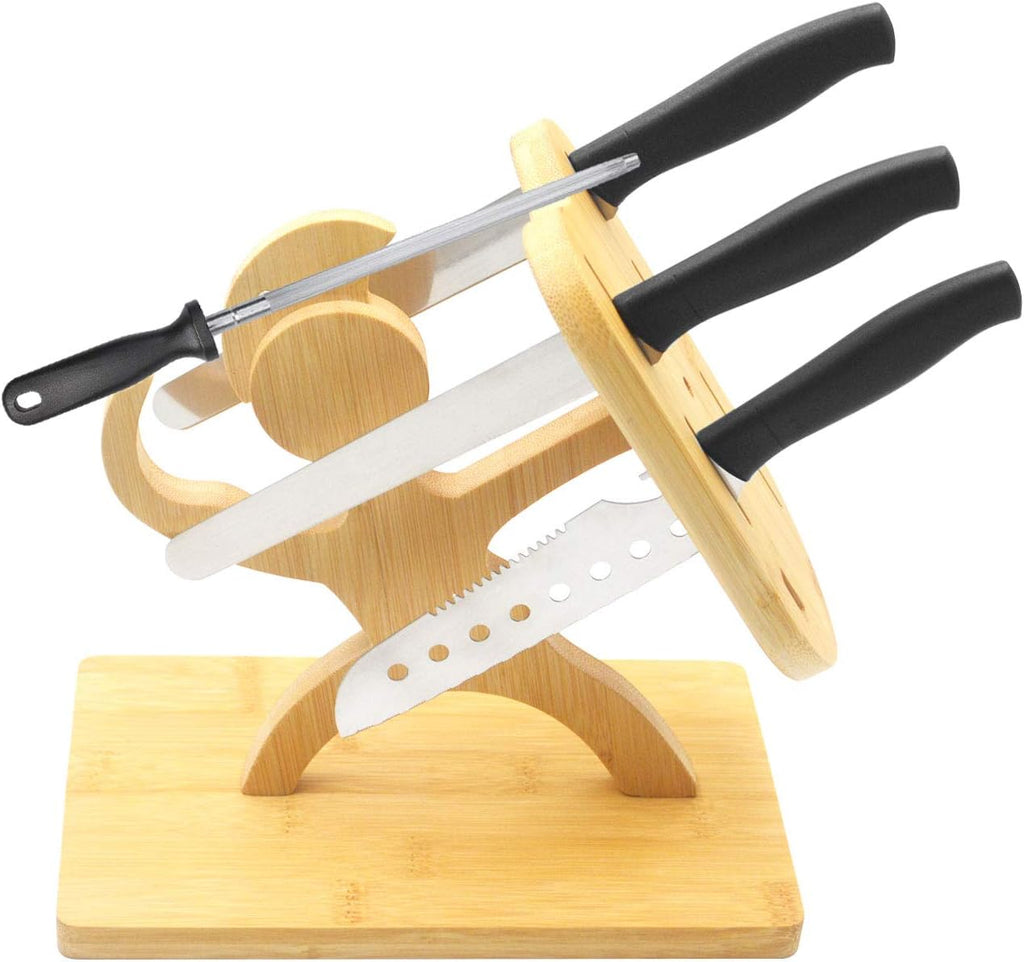 Bamboo 7 Holes Knife Block Holder Q87560