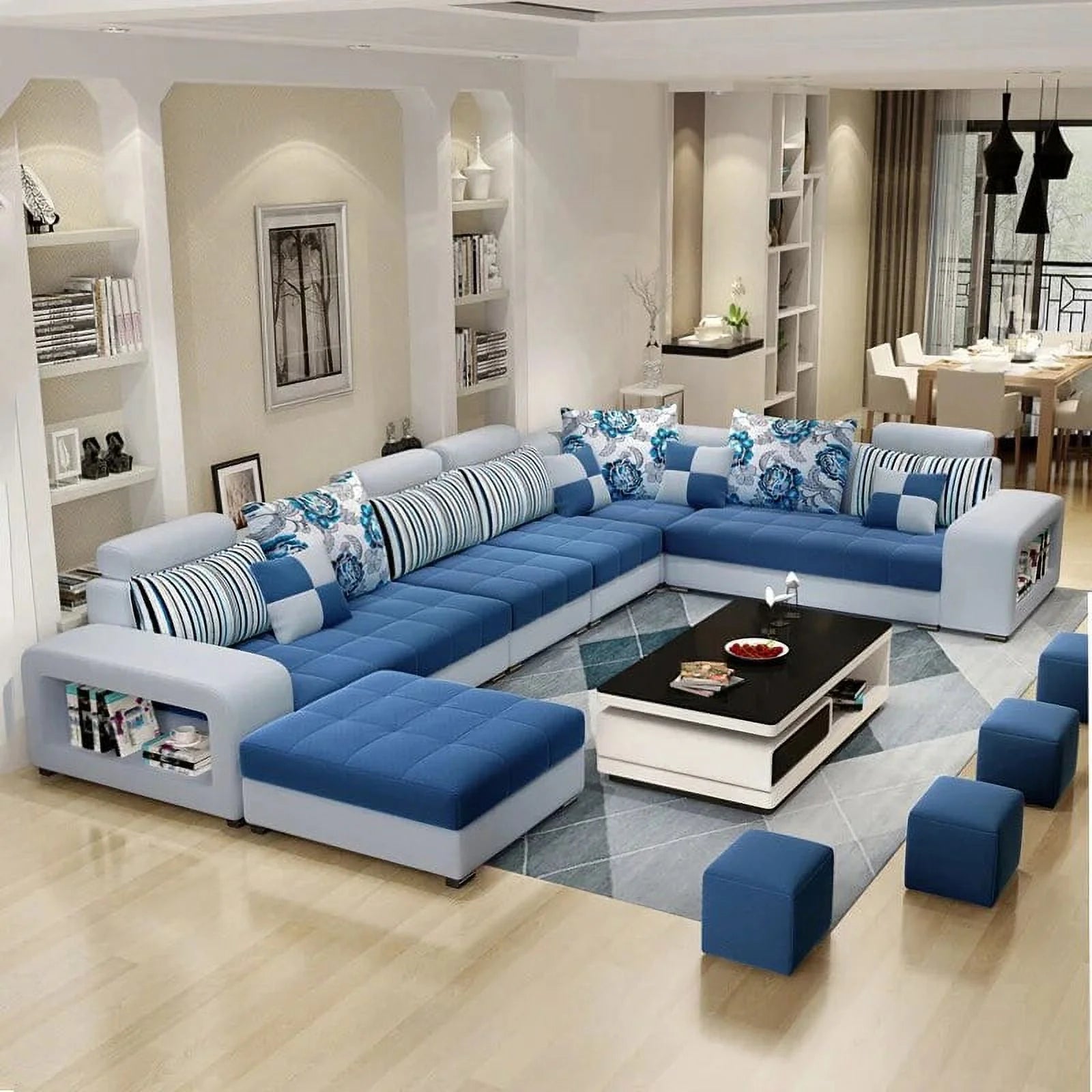Modern Fabric Sectional Sofa Set V4214