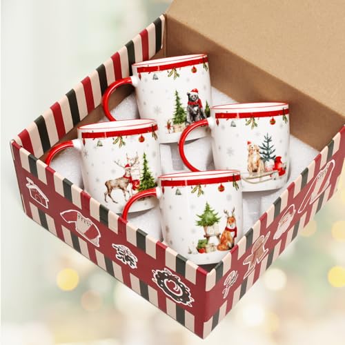Set of 4 Christmas Mugs, 11 Oz N392492