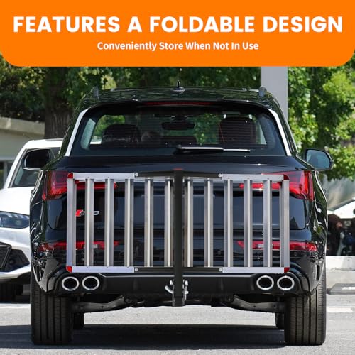 500-lb Capacity 50 inch x 22 inch Folding Aluminum Cargo Carrier Rack Basket with High Side Rails I72759