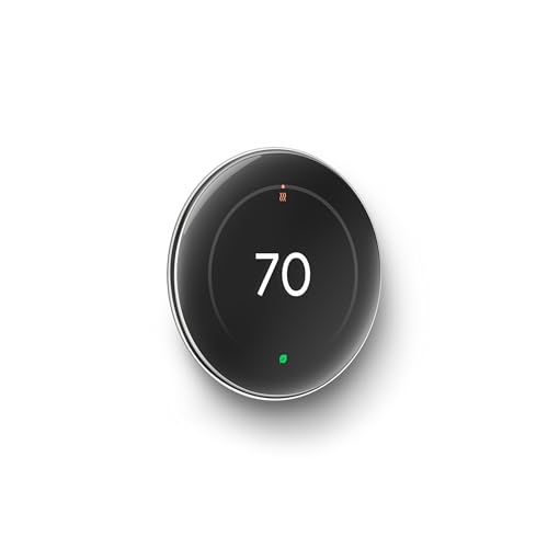 Polished Obsidian Smart Thermostat with Temperature Sensor P112364