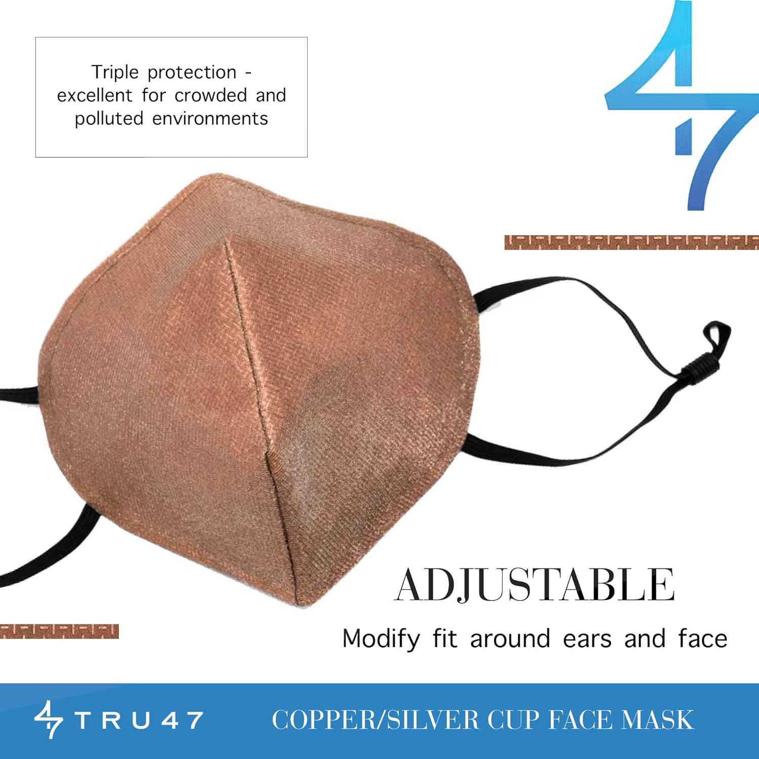 Copper and Silver Cup Face Mask T4021