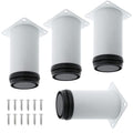 Pack of 4 White Adjustable Stainless Steel Furniture Leg U7323