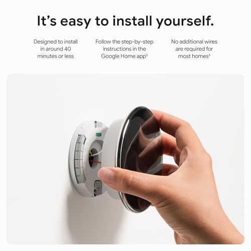 Polished Obsidian Smart Thermostat with Temperature Sensor P112364