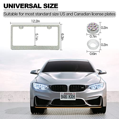 Black Stainless Steel Rhinestone License Plate Frame 2 Pack W537124