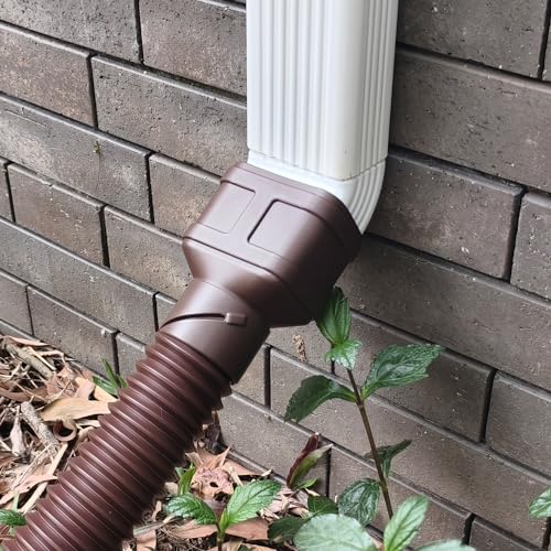 2" ID 8.5ft Brown Flexible Downspout Extension Pipe, 2-Pack I6021