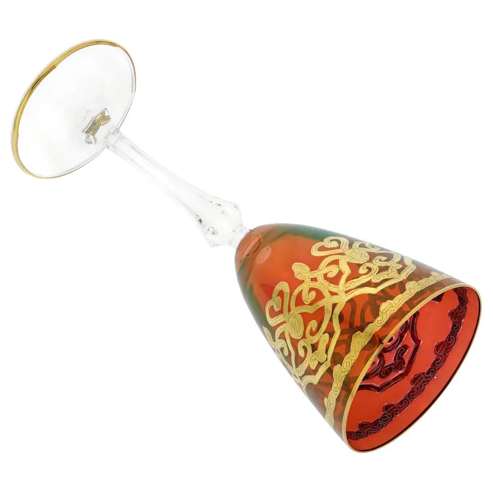 Set of Two Murano Glass Wine Glasses I462
