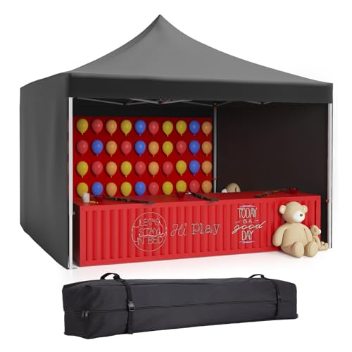 Commercial Canopy Tent 10x10ft Pop Up Canopy Tent with 3 Sidewalls H9392