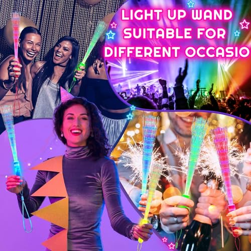 10 Pieces Fiber Optic Wand Light up Glow Stick LED Colorful Flashing Wands Z89701