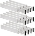 12 Pieces White Expandable Bamboo Drawer Dividers U739721