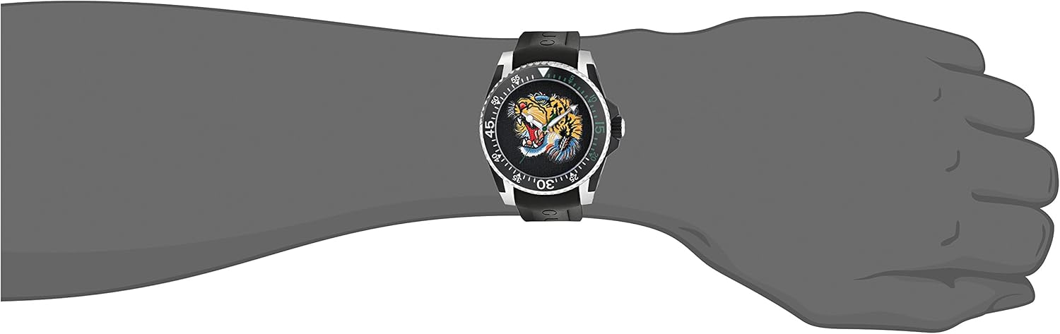 Black Quartz Stainless Steel and Rubber Men's Watch S83576