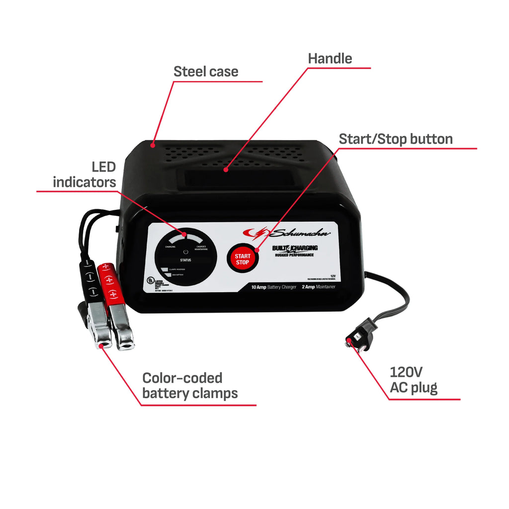 10-Amp 12V Fully Automatic Battery Charger and Maintainer V270