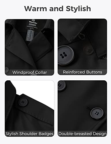 Women's Plus Size Double-Breasted Waterproof Trench Coat with Detachable Hood G686192