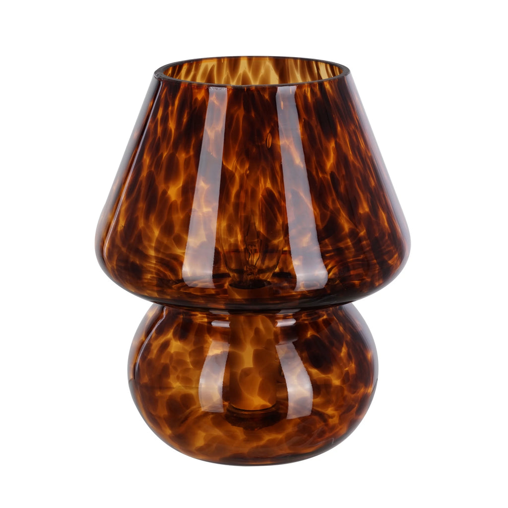 Brown Tortoise 8" Glass Mushroom Lamp X107587