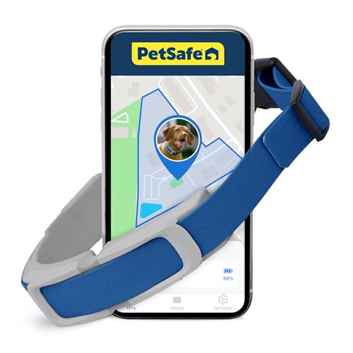 GPS Dog Collar with App, Waterproof Rechargeable (Blue, Grey) T4716