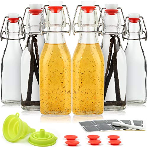 Set of 6 8.5 oz Swing Top Glass Bottles N2196