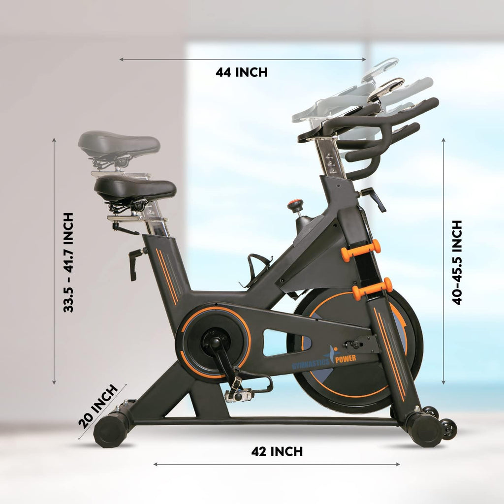 Heavy-Duty 115 LB Magnetic Resistance Exercise Bike with 2X1 lb Dumbbells I10539