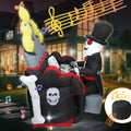 5.4FT Halloween Inflatable Skeleton Playing Piano with LED Lights and Bluetooth Speaker E350