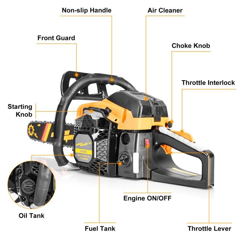 62 CC 2-Cycle Gas Powered Chainsaw E737370