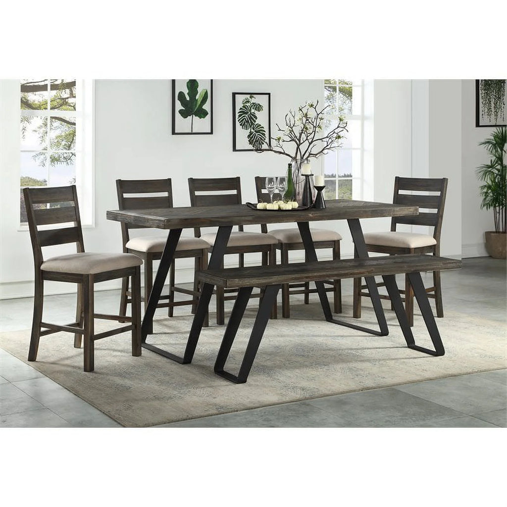 Wood Herringbone Counter Height Dining Table P33222
