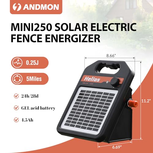 15 Miles 0.25 Joule Solar Electric Fence Charger F36115