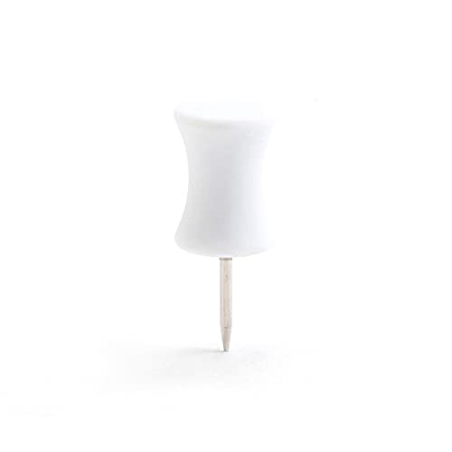 Set of 100 White Rubber Push Pins C5553